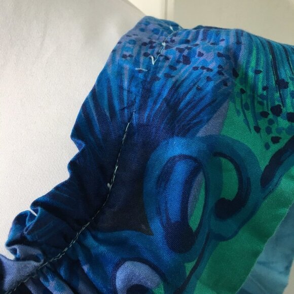 An Original Hawaiian Togs Maxi Dress Size Small Blue Ruffled Cotton Vintage - Picture 6 of 16